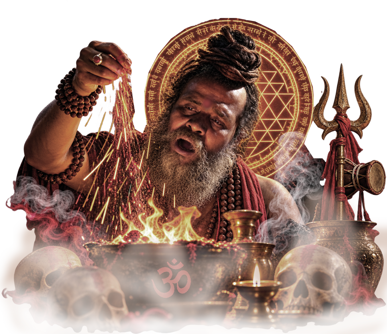 Sadhak in Tantra Sadhana before the Devi